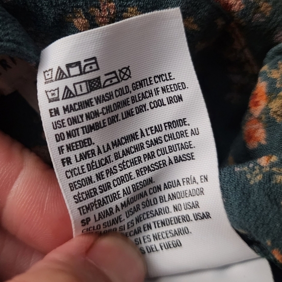 American Eagle AEO Green Floral Wrap Skirt Side Tie Women's Medium M Cottage EUC - Picture 11 of 11